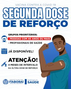 Itaboraí segunda dose de reforço contra Covid-19 para pessoas a partir de 40 anos