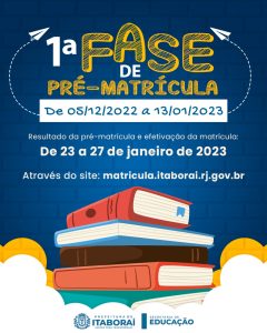 Pré-matrícula da rede municipal de ensino de Itaboraí começa nesta segunda-feira (0512)